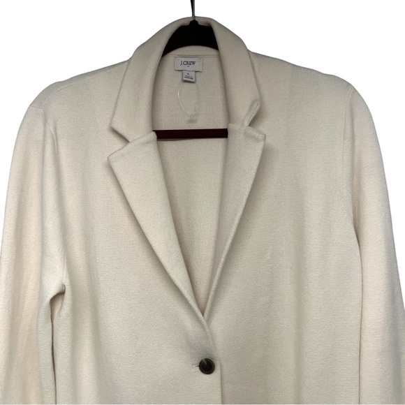 J. Crew Factory Schoolboy Sweater Blazer Ivory Single Button Women’s Large - Picture 5 of 10